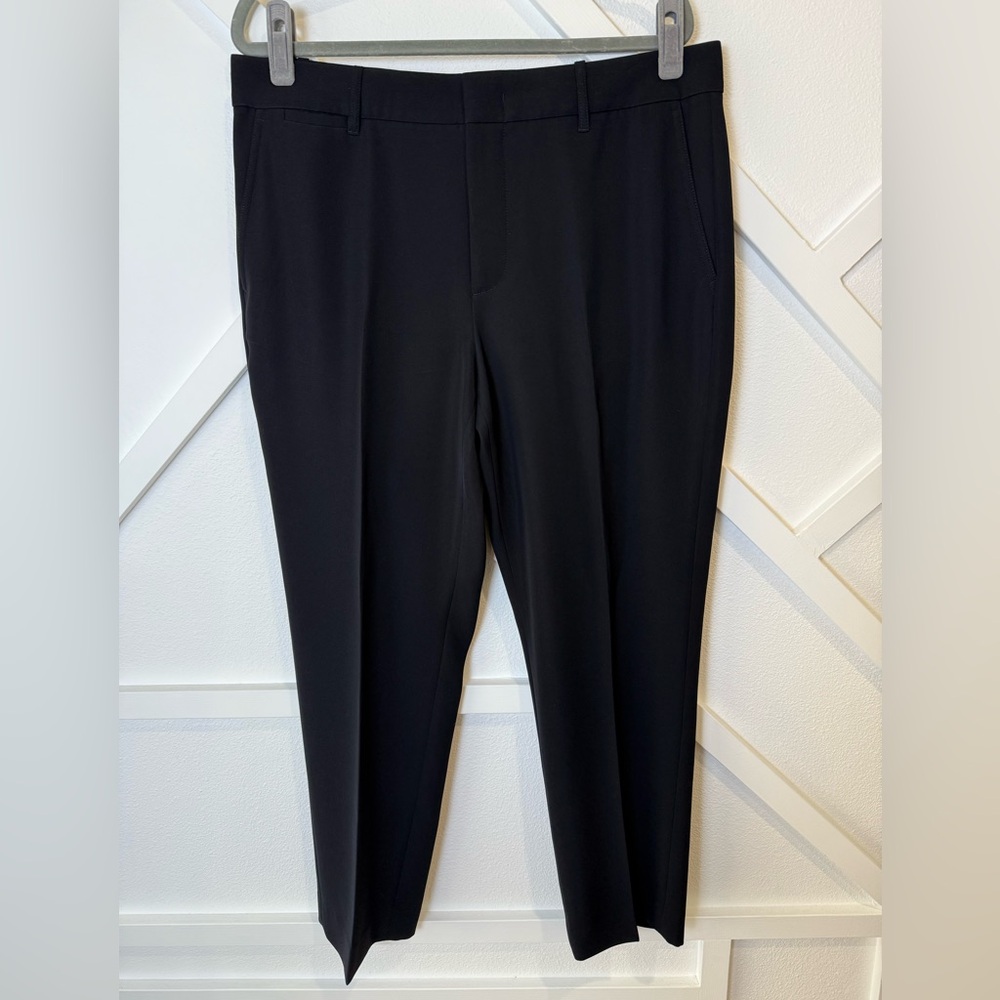 Vince Black Tapered Trousers In Japanese Crepe Size 16 - Picture 2 of 14